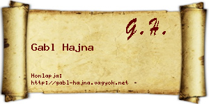 Gabl Hajna névjegykártya